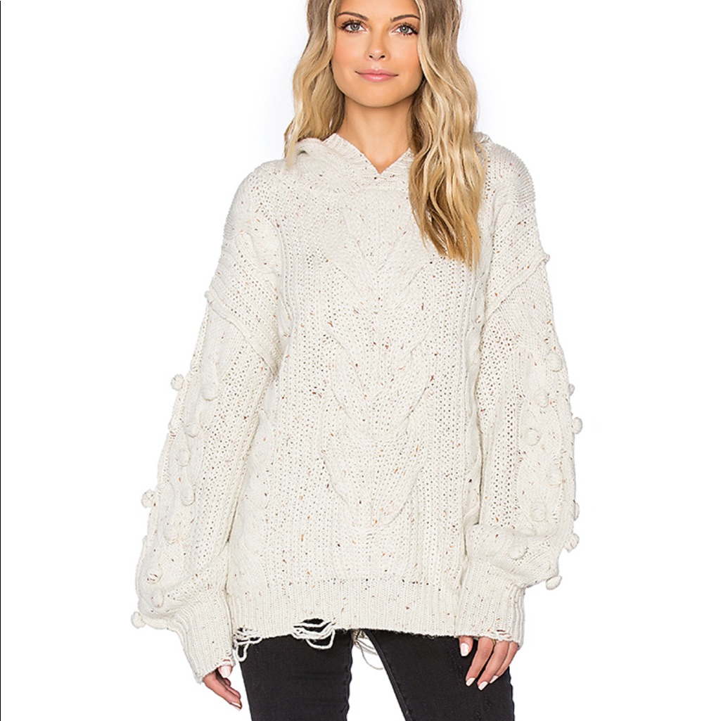 Wildfox Pattie Pom Hood Sweater